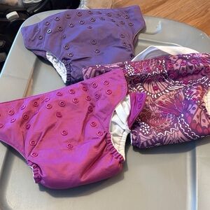 Purple and Pink Kids Reusable Diaper Set